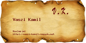 Vaszi Kamil névjegykártya